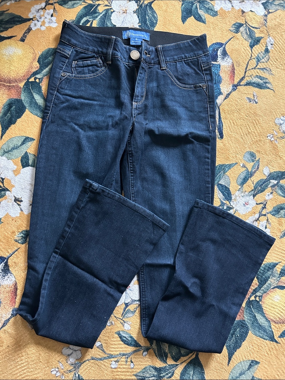 Democracy Dark Indigo Jeans with Contrast Stitching flare
